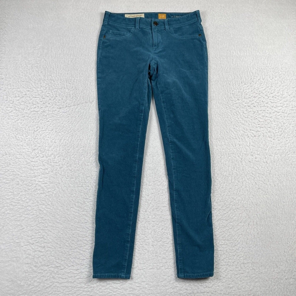 Pilcro & The Letterpress Pants Womens 26 Corduroy Teal Serif Casual Travel Work